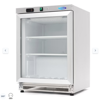  Καταψύκτης - 200L - ανοξείδωτος χάλυβας - με γυάλινη πόρτα